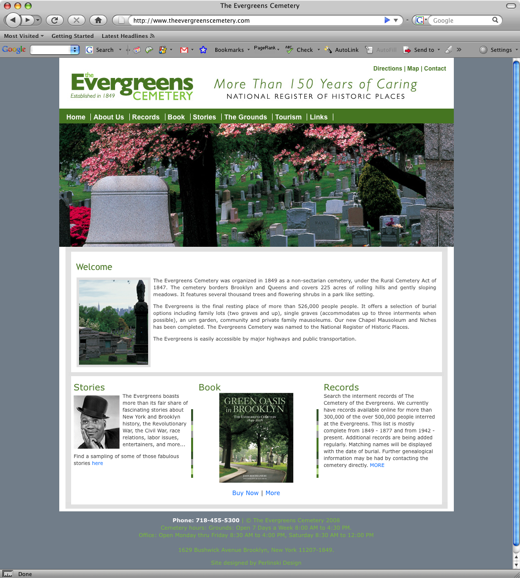 New Jersey Website Design - The Evergreens Cemetery